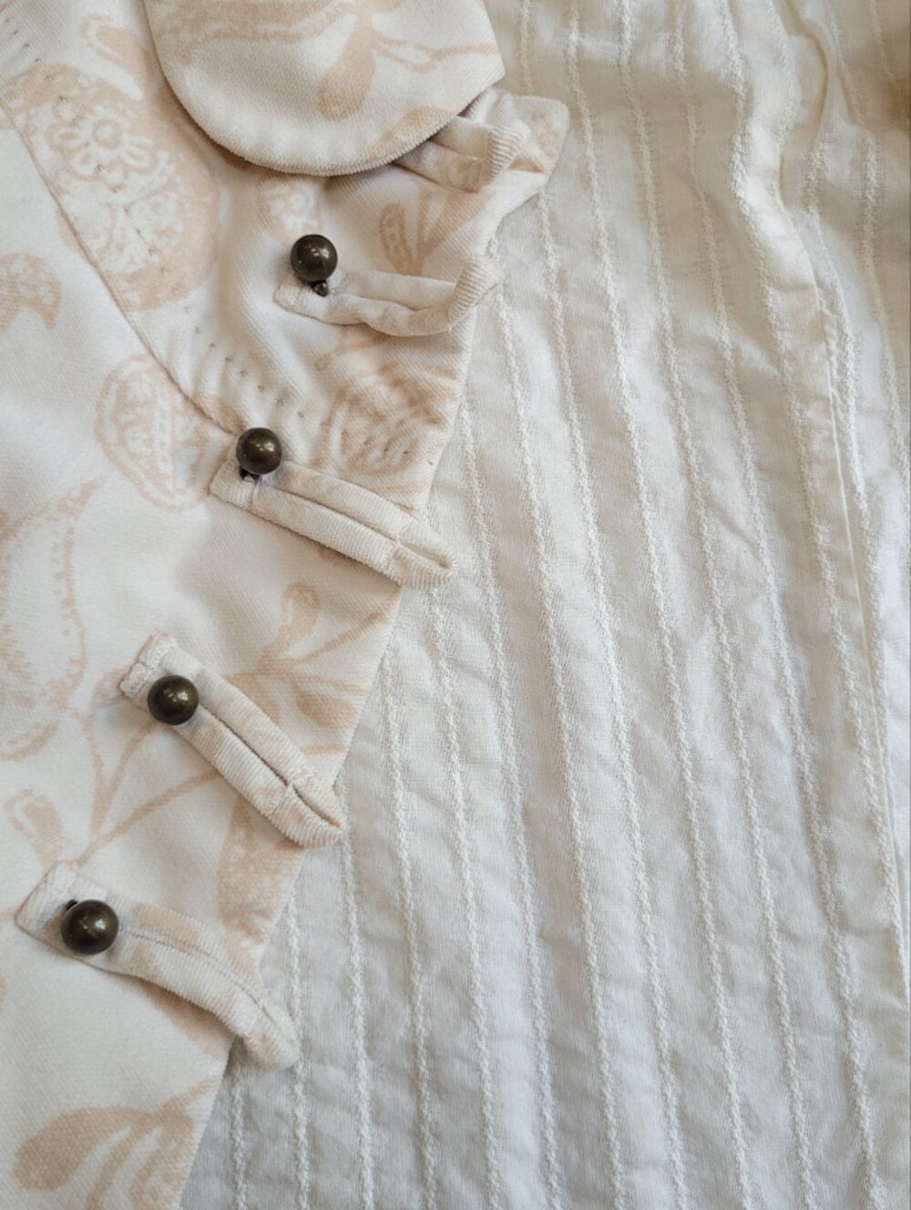 Anthropologie Elevenses Cream Latte Art Jacket Artsy Boho Size 4 - Picture 7 of 9